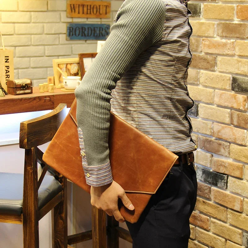 Men's leather clutch bag