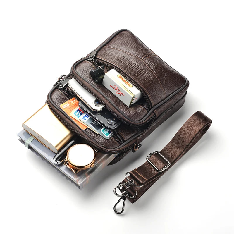 Structured leather crossbody bag