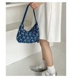 Boho chic denim purse with fringes and embroidery