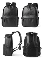 Soft leather backpack for men