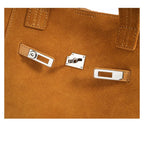 Designer-inspired suede handbag
