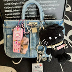 French-style  denim handbag