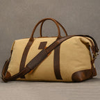 Soft leather overnight duffle bag