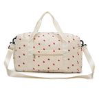 Corduroy travel toiletry bag with shoulder strap