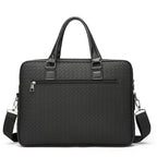 Zippered leather laptop bag
