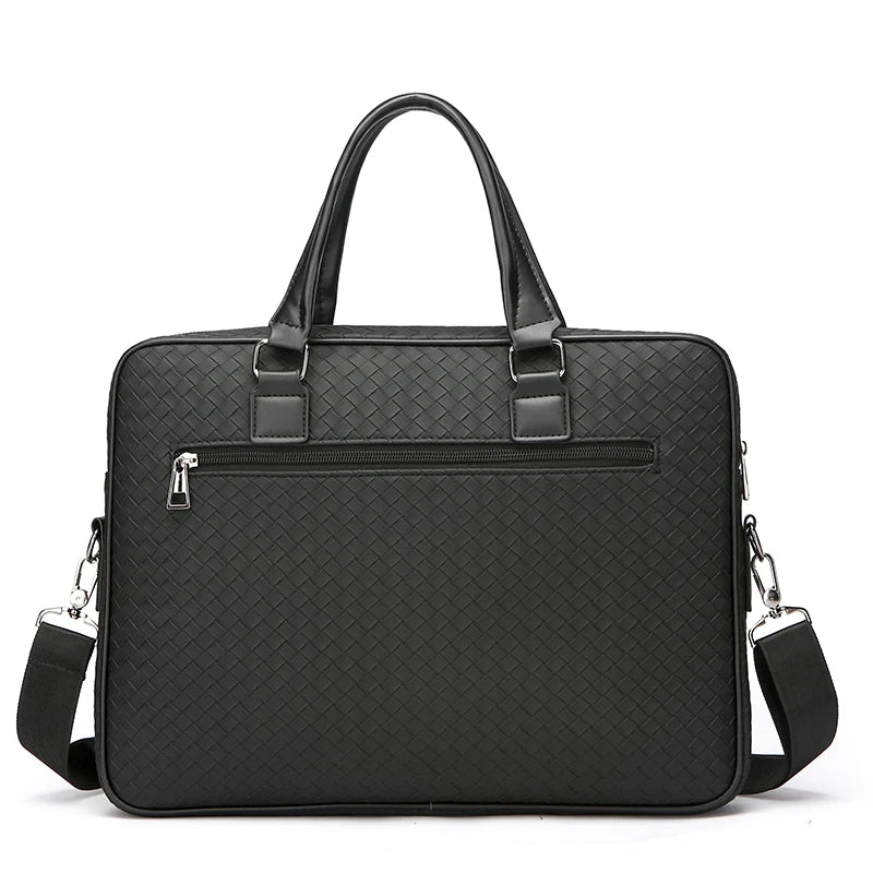 Zippered leather laptop bag