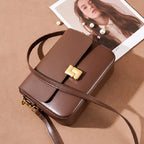 Retro style leather crossbody bag