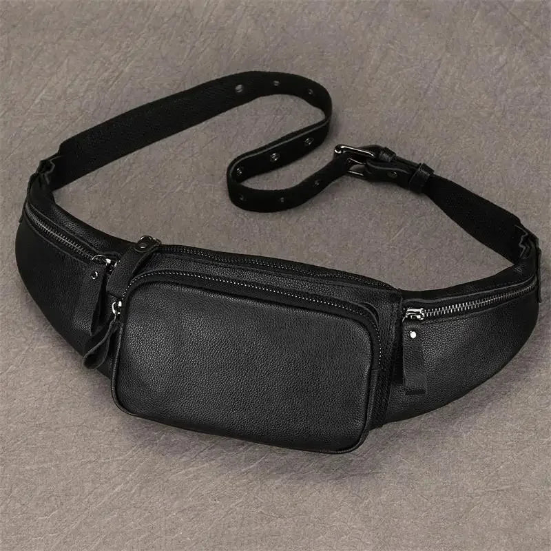 Minimalist leather waist bag