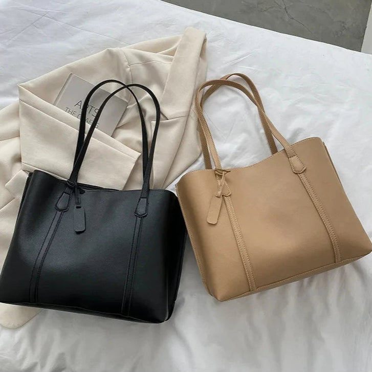 Trendy soft leather tote bag