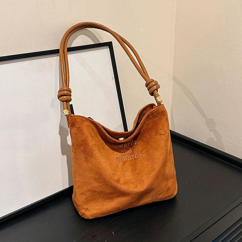 Casual suede shoulder bag for city walks