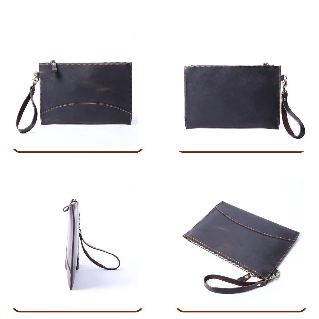Retro leather clutch