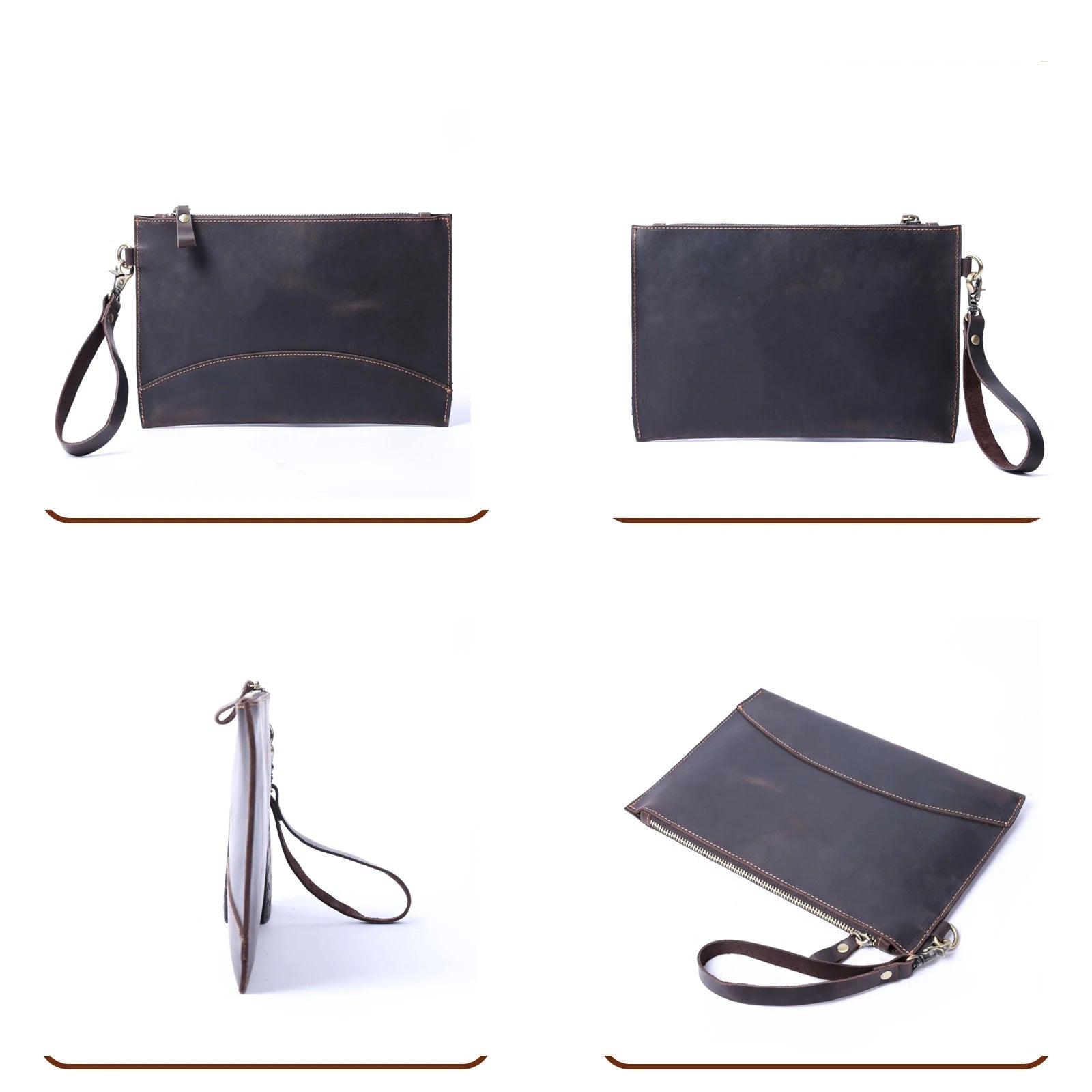 Retro leather clutch