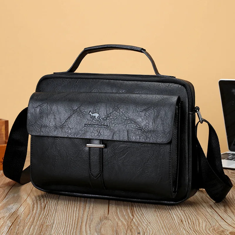 Large leather crossbody bag for women