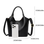 Leather shoulder handbag