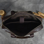Structured leather laptop case