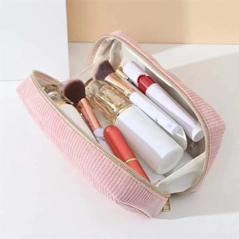Corduroy cosmetic bag
