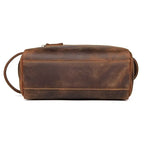 Zippered leather dopp kit