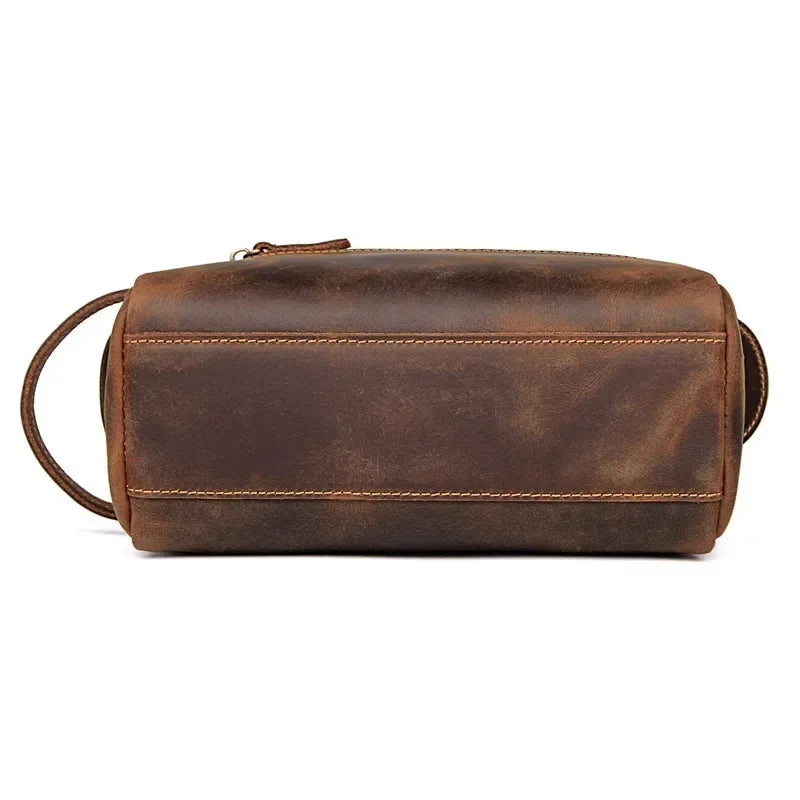 Zippered leather dopp kit