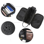 Fold-out leather travel toiletry bag
