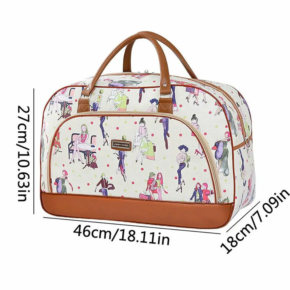 Elegant women's leather duffle bag