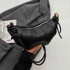 Crescent leather hobo bag