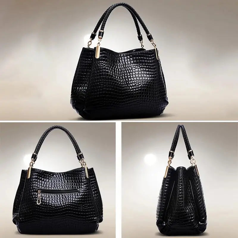 Large capacity leather tote bag
