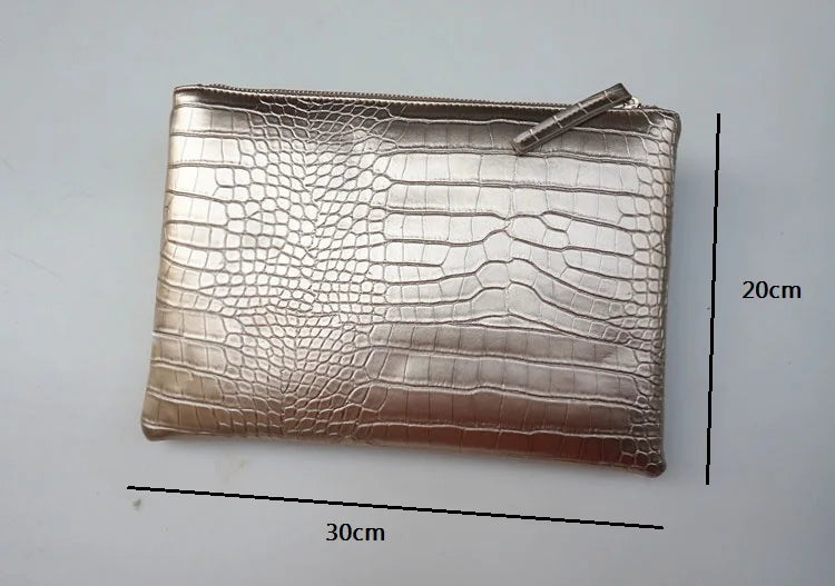 Textured leather clutch