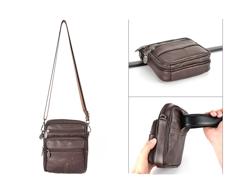 Structured leather crossbody bag