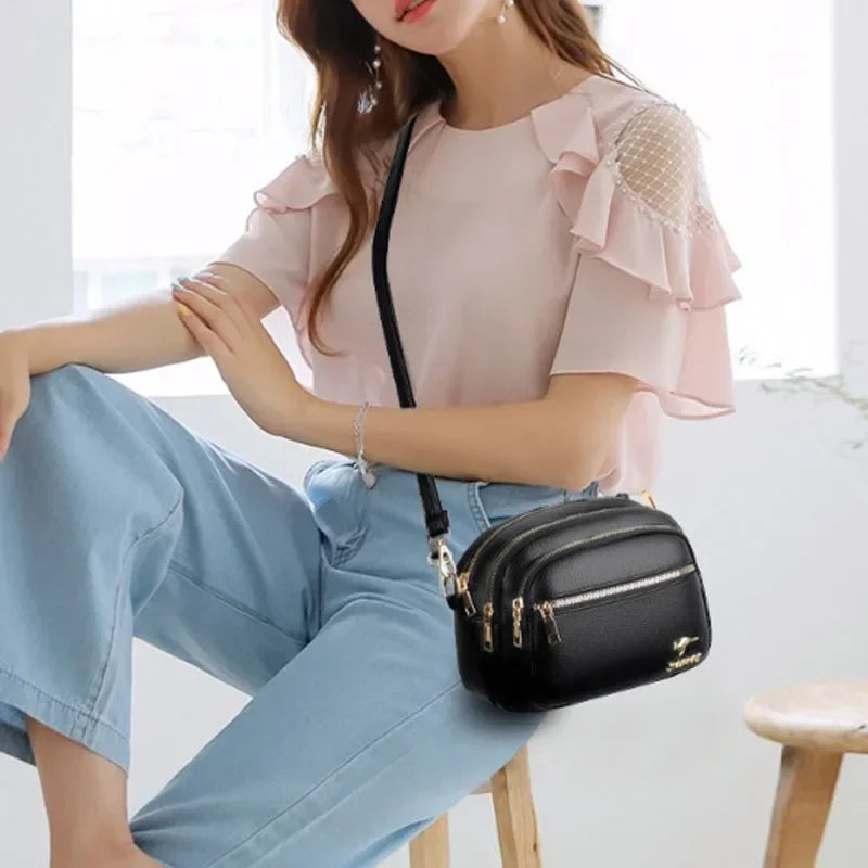 Retro leather shoulder purse