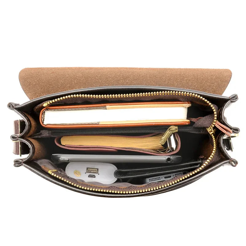 Sleek leather crossbody bag