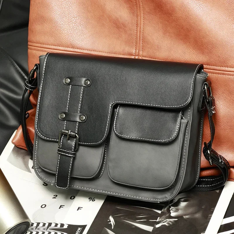 Crossbody leather satchel