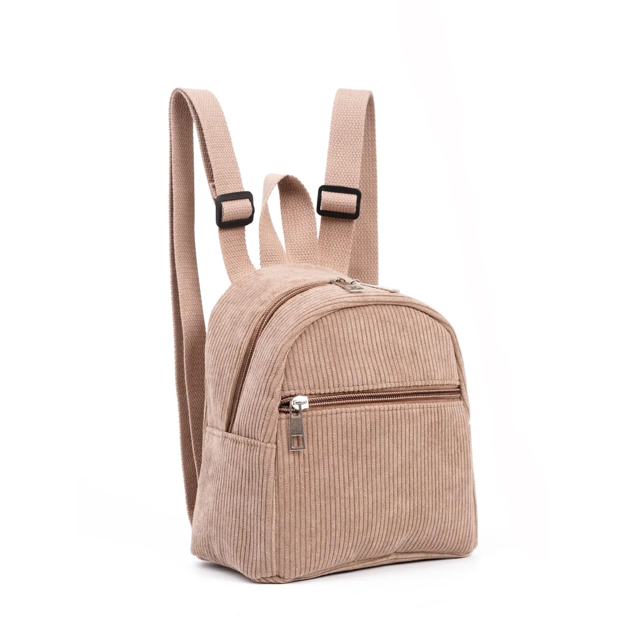 Mini corduroy backpack with adjustable straps