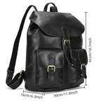 Leather laptop rucksack with top handle