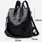 Urban chic anti-theft leather knapsack