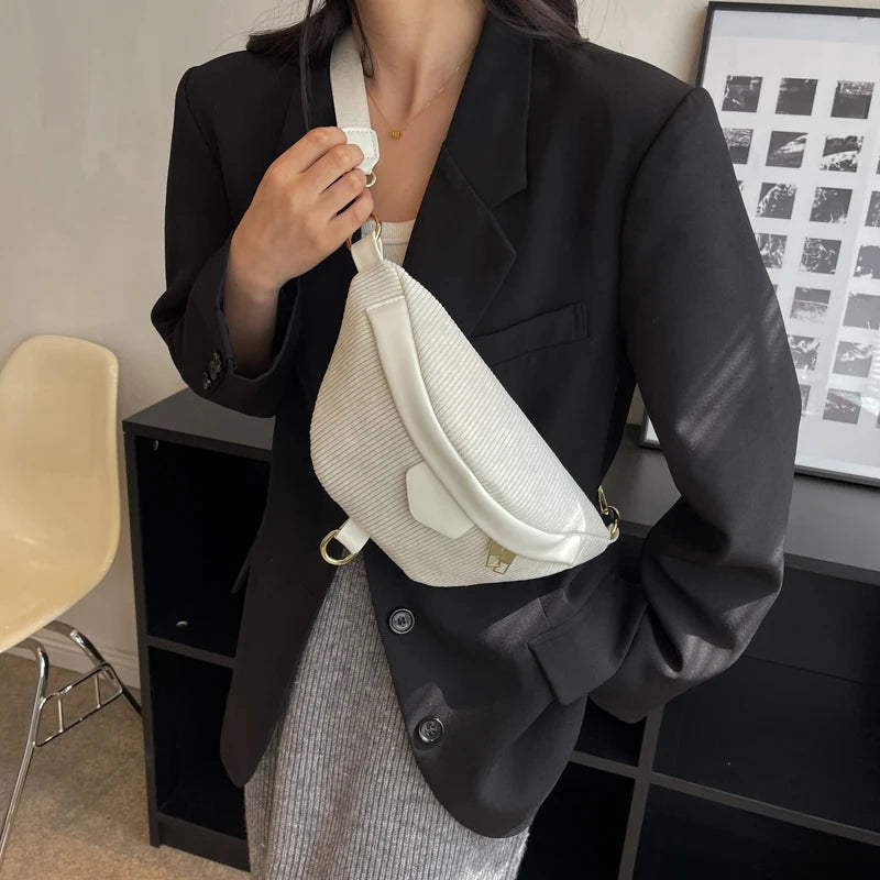 Adjustable corduroy bum bag