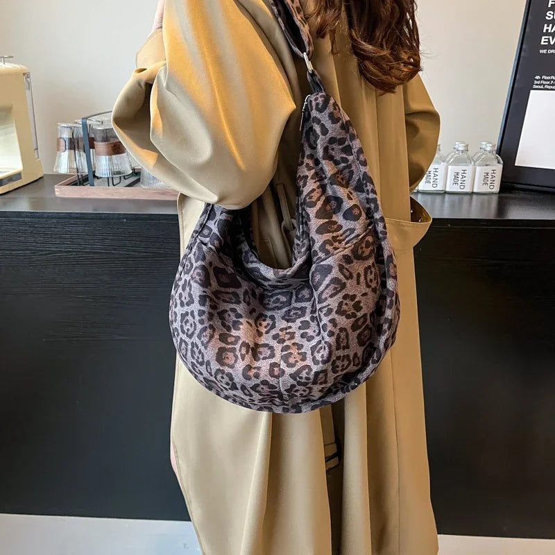 Oversized suede shoulder bag