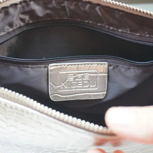 Textured leather clutch