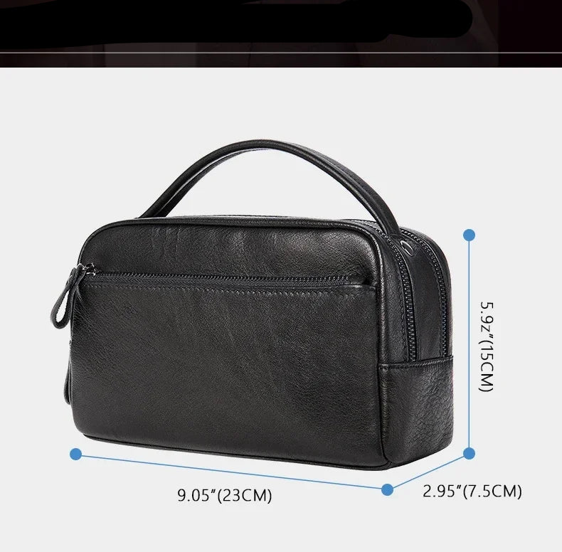 Zippered leather dopp kit