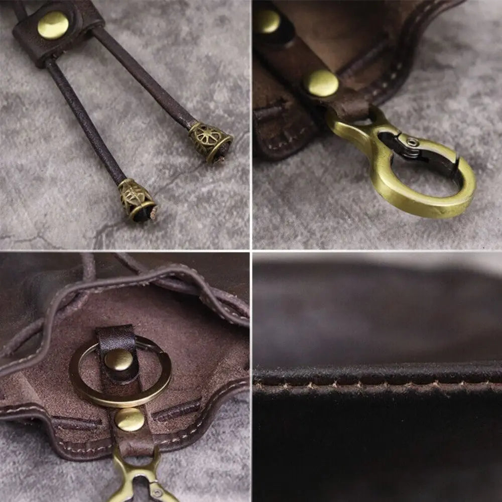 Vintage leather belt pouch