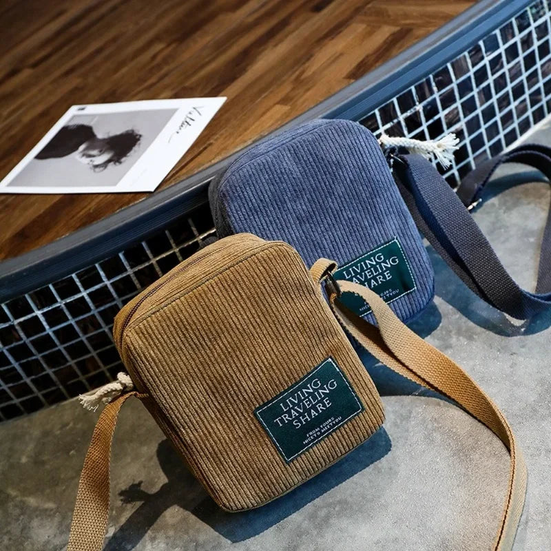 Classic corduroy crossbody bag