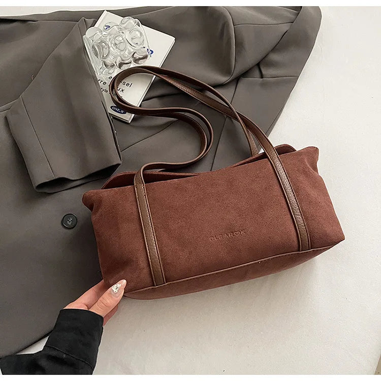 Elegant suede shoulder bag for daily wear