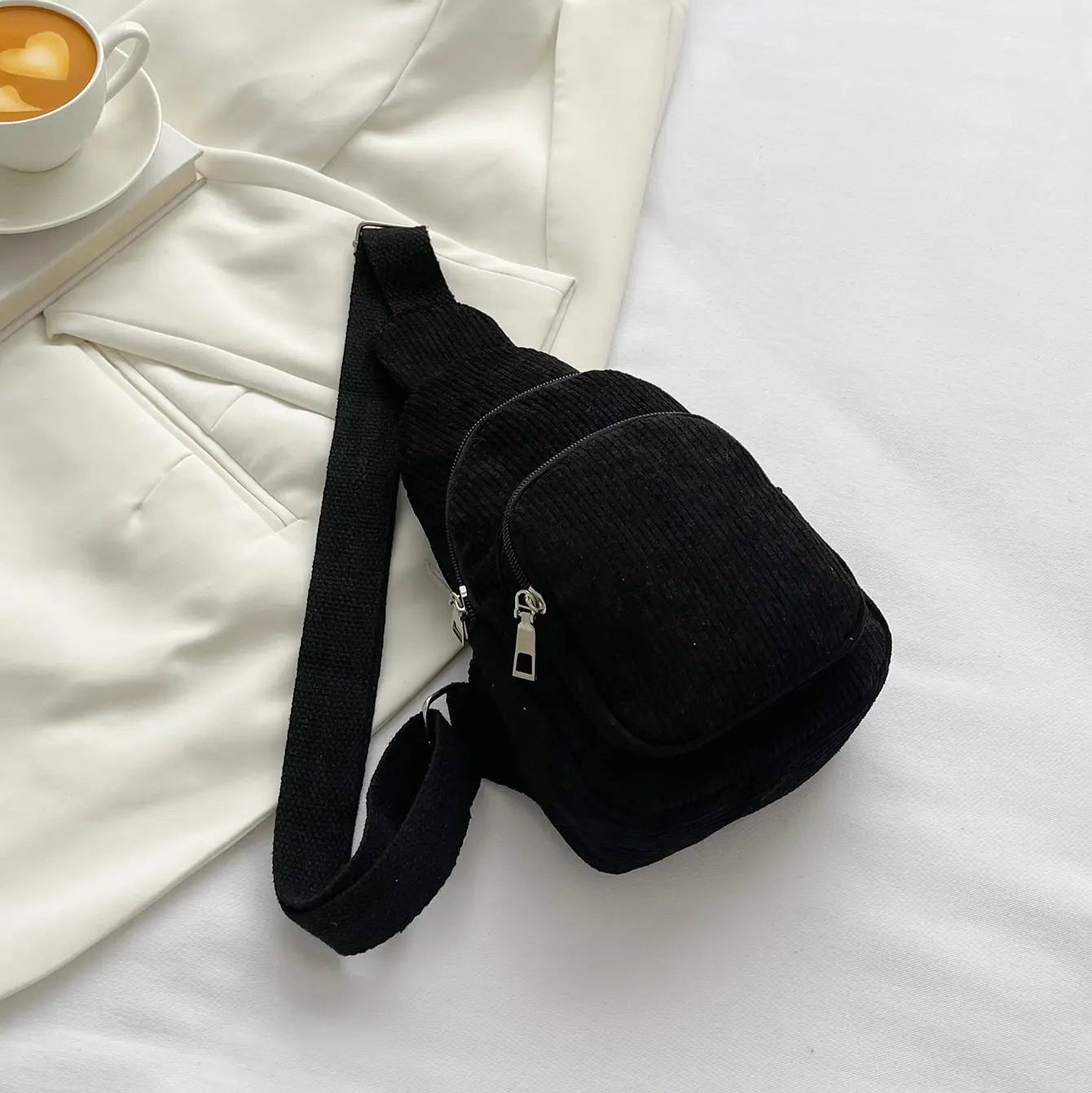 Corduroy crossbody bag