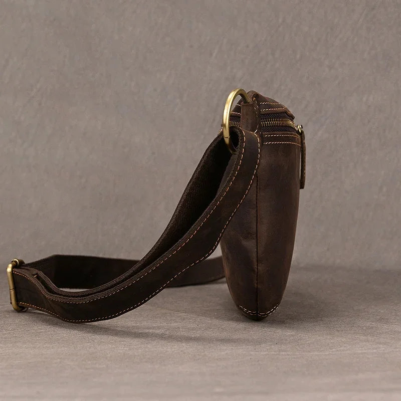 Compact leather fanny pack