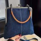 Denim  handbag for women with handles