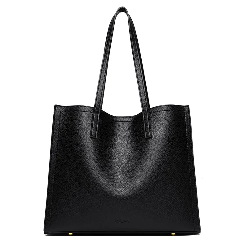 Casual leather tote bag for women