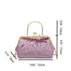 Corduroy evening clutch bag with wrist strap