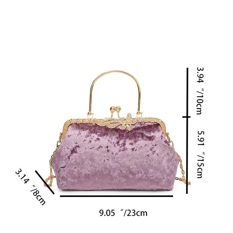 Corduroy evening clutch bag with wrist strap