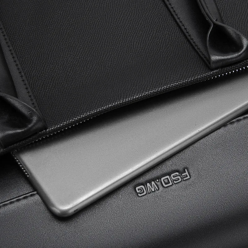 Minimalist leather briefcase for work