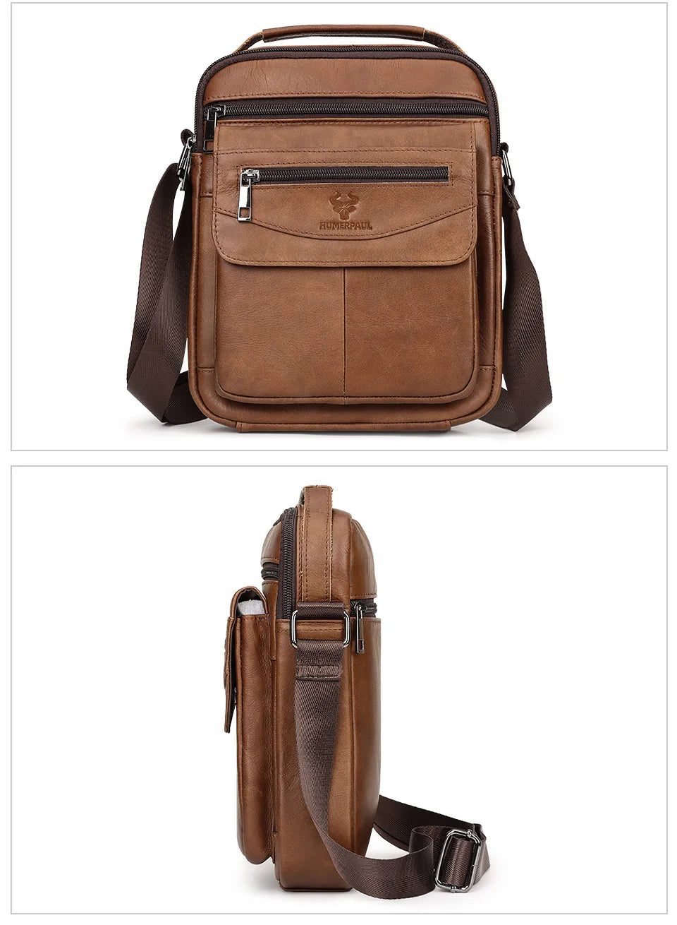 Fashionable leather crossbody bag