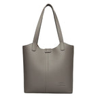 Structured leather tote bag